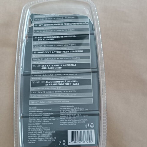 Aluminium precision screwdriver set 4 pieces new
