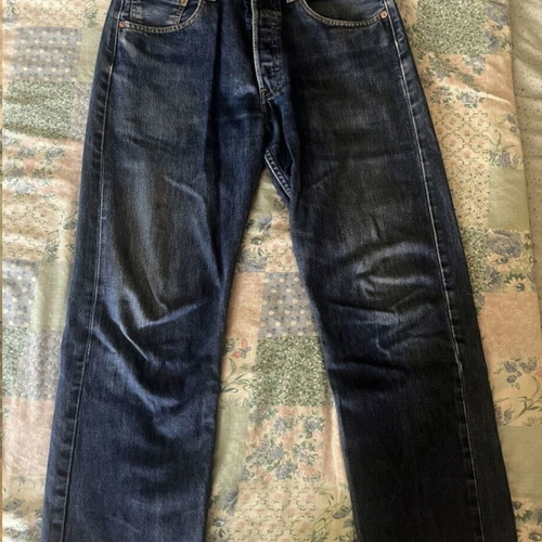 Levi's vintage jeans used, punk and skinhead style, cuffed hems
