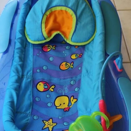 Fisher Price baby bath tub with net, blue
