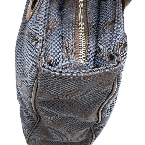 Longchamp cloth shoulder handbag used, blue and brown