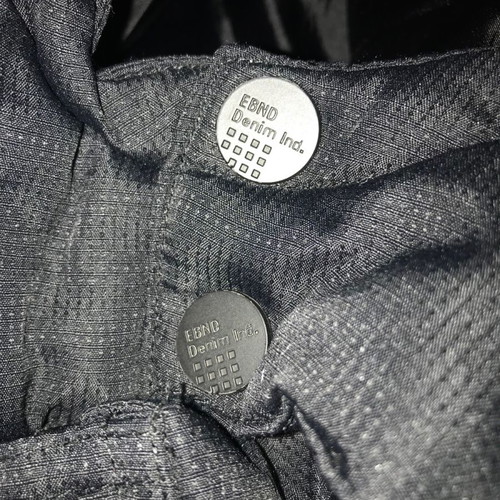EBND Denim kids puffer jacket with hood used, black, size 140