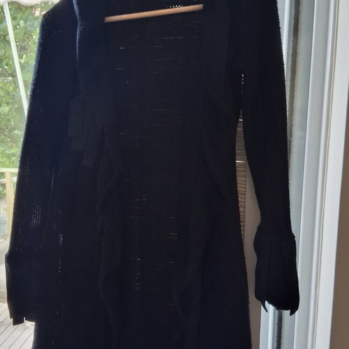 Ella vintage 90s black knitted long cardigan small, like new