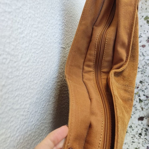 Pull & Bear leather crossbody bag with tassel fringe like new, beige brown