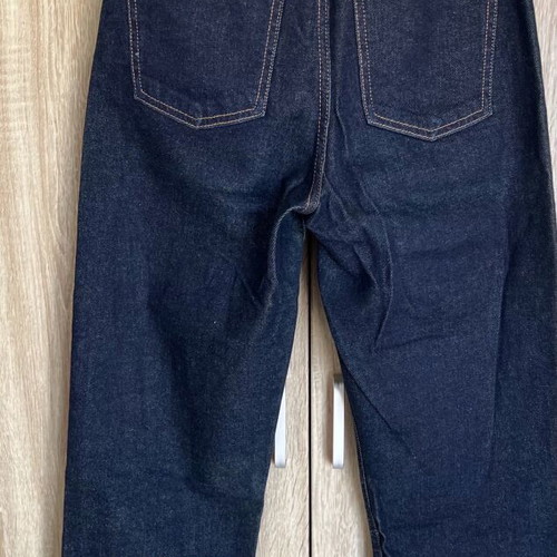 Only high-waisted crop jeans with elastic finish and cuffs like new, blue, size S