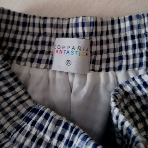 Compania Fantastica mini skirt new, size S-M, white and blue