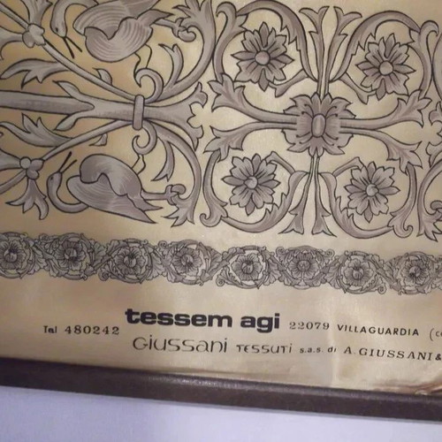 Italy Vintage 1974 Silk Wall Hanging Calendar used