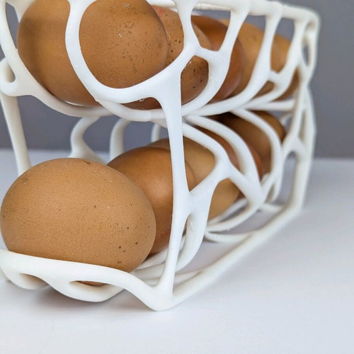 Modern egg holder with unique design and two tiers, new