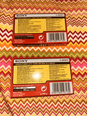 Sony HF 60 cassette tapes new, sealed pack of 2