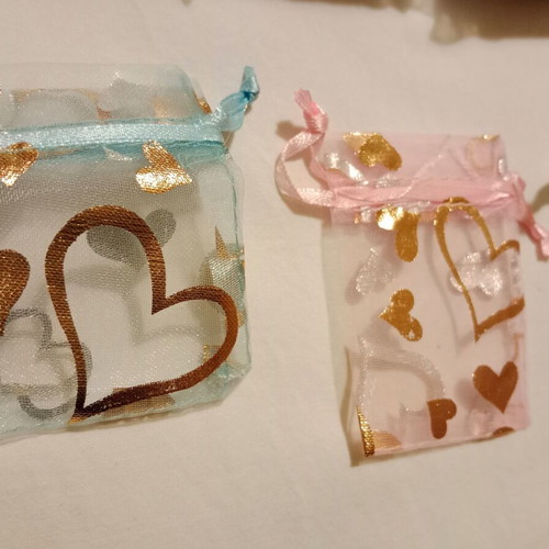 Small organza pouches new, pack of 50, assorted colors