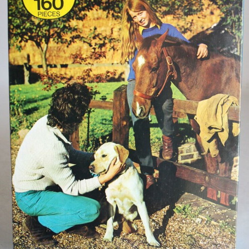 Vintage 70's King Puzzle horse and dog 160 pieces sealed new