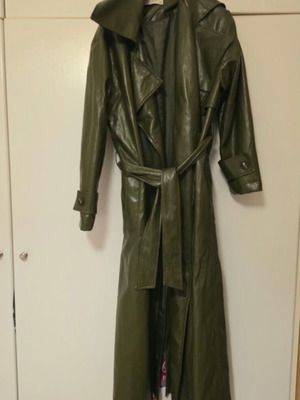 Trench coat Vassia Kostara like new, eco leather, green, size S/M