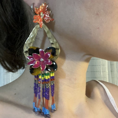 Zara earrings large with colorful beads like new