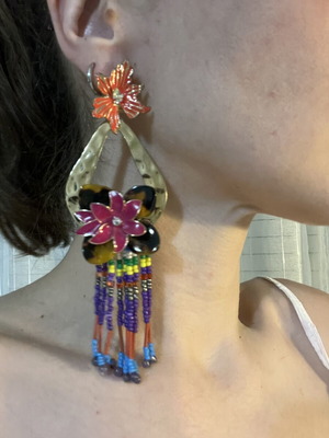 Zara earrings large with colorful beads like new