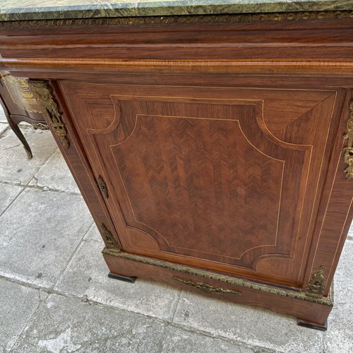 Bayou cabinet with marble and brass details, used