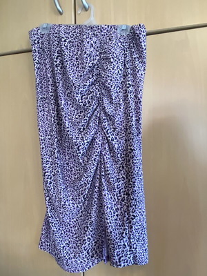Purple Leopard Print Ruched Midi Skirt like new by Sinsay