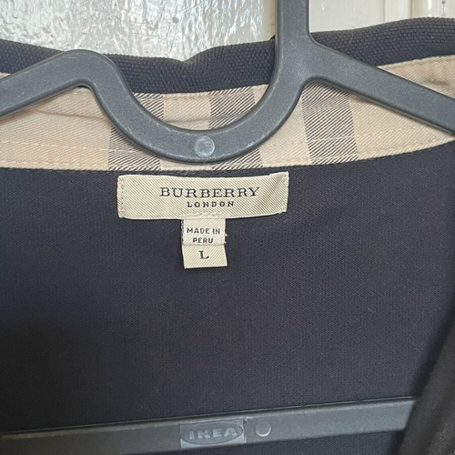 Burberry London polo shirt used, 100% cotton, size L, black