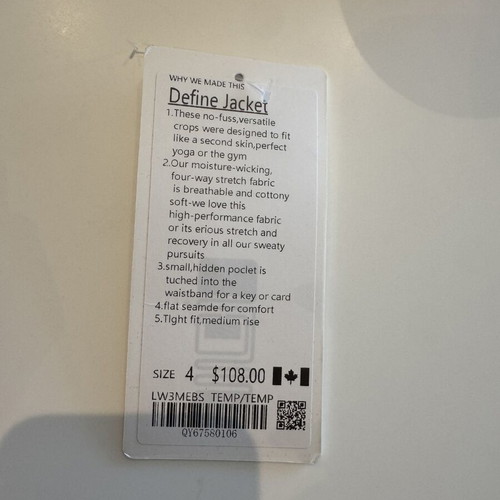 Lululemon jacket size S, black
