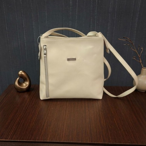 J.K. Leather Shoulder Bag new, beige, 24x22 cm