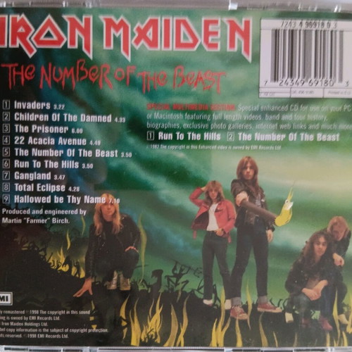 Iron Maiden The Number of the Beast Enhanced CD used, 1998 remastered
