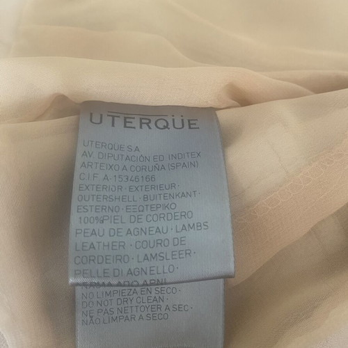 Uterque leather biker jacket, medium, beige