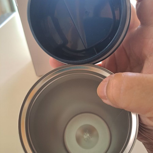 Thermos cup new, black, 15cm with box