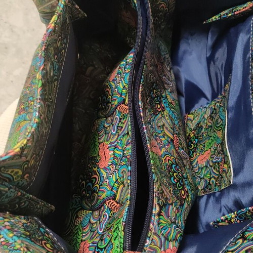 Shoulder bag new with colorful print, eco leather