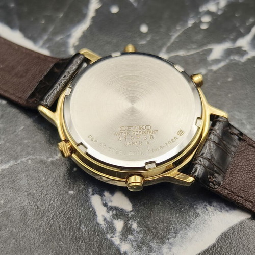 Seiko 7A48-702A Moonphase Quartz Chronograph vintage watch