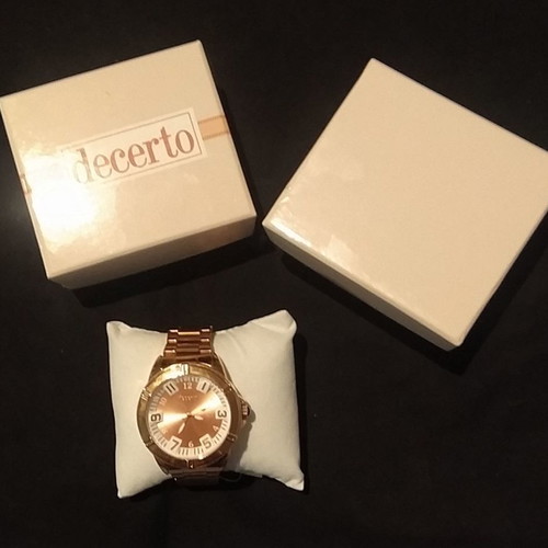 Decerto wristwatch new, women's, gold-pink tone