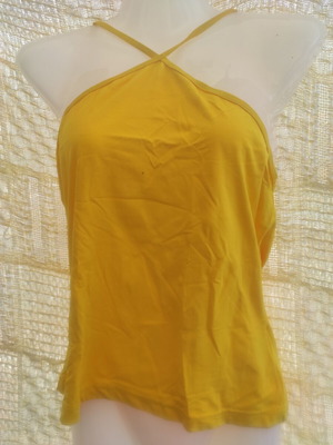 yellow off-shoulder top