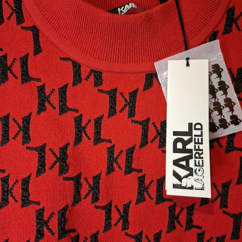 Red knitted Karl Lagerfeld sweater Large new