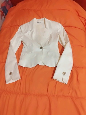 White pleaser jacket like new, size small
