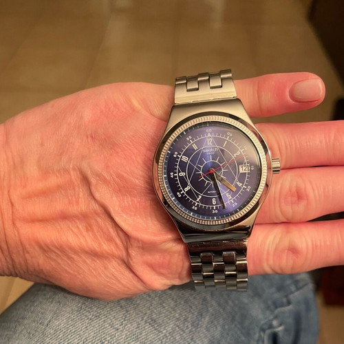 Swatch System Boreal unisex watch like new, silver