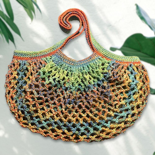 Tropical Handmade Mesh Market Bag