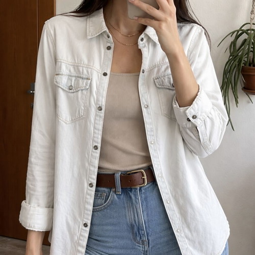 Bershka white shirt new, size S