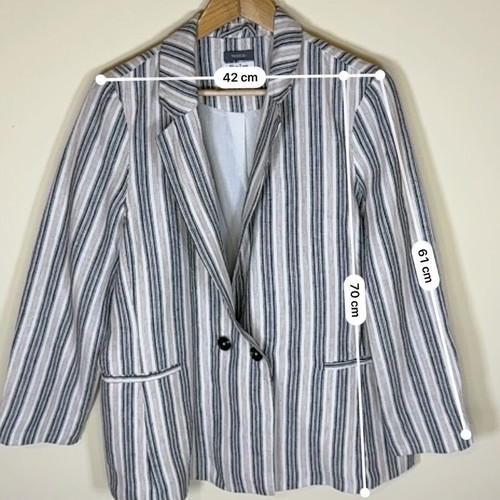 Premium linen blazer Zara like new, beige and brown, size L