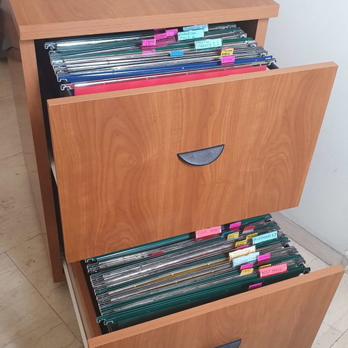 Filing cabinet used, height 76cm, length 58cm, width 50cm