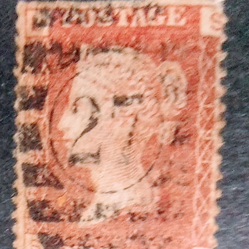 Penny Red Plate 161 stamp used, Britain 1870