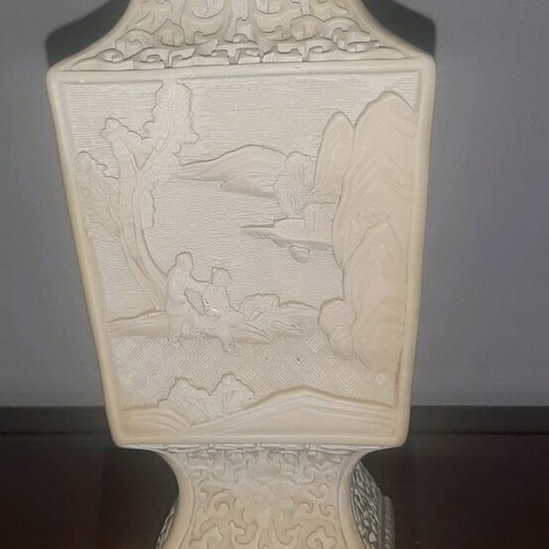 Vase used, hand-carved resin, height 25cm