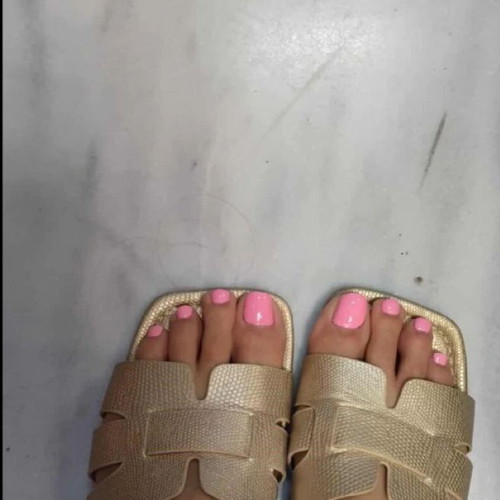 Gorglitter slip on gold sandals like new, size 41-42
