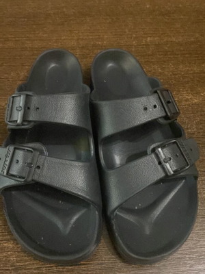 Women's slippers size 38, black plastic