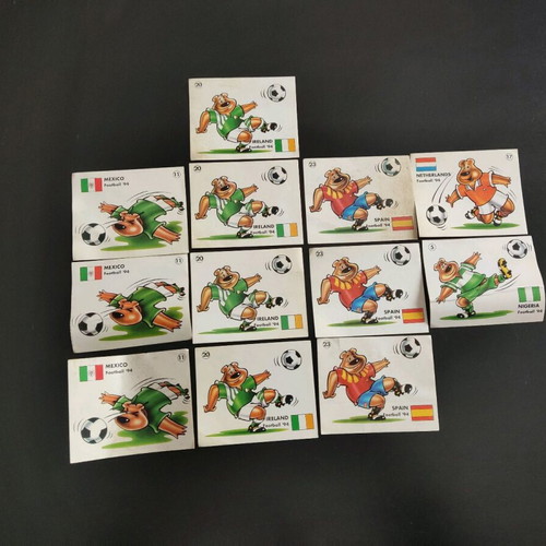 Chupa Chups Football '94 collectible sticker cards used, pack of 12