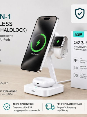 ESR Qi2 3-in-1 Wireless Charging Set HaloLock 15W MagSafe sealed