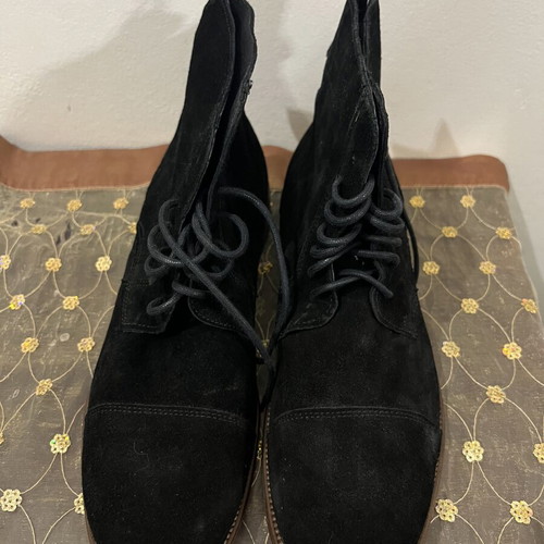 Black suede boots, size 44