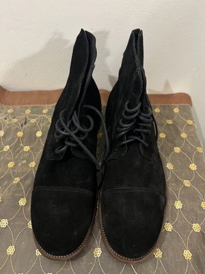 Black suede boots, size 44