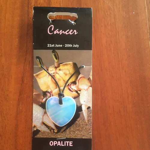 Opalite Heart Necklace new with waxed cord