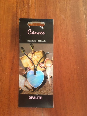 Opalite Heart Necklace new with waxed cord