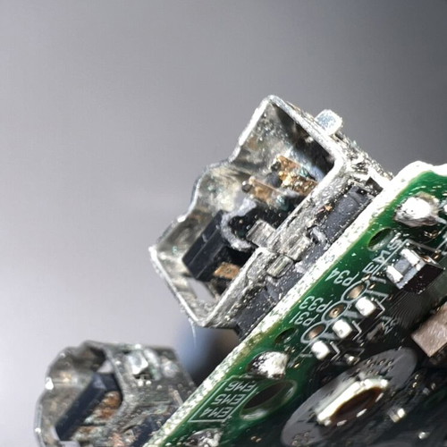 Gameboy Advance SP 101 motherboard with charger port damage