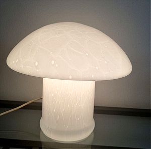 Vintage Italian VETRI Murano White  Mushroom Lamp. Rare 1970s