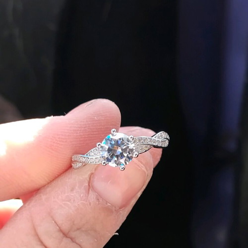 Silver zirconia engagement ring like new