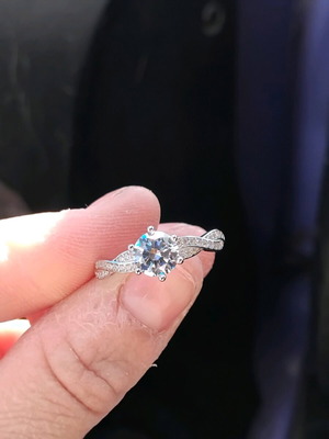 Silver zirconia engagement ring like new
